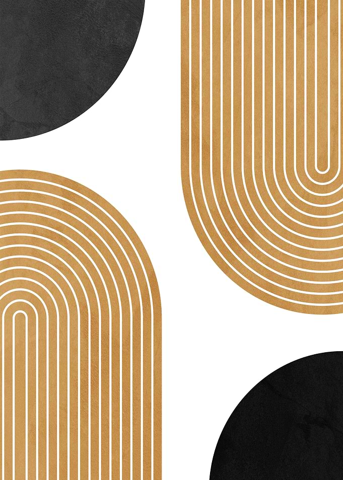 Abstract Geometric Rainbow Arches and Circles