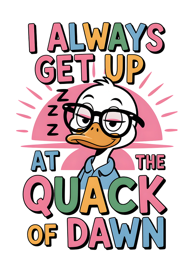 Funny Duck 'Quack of Dawn' Text Art