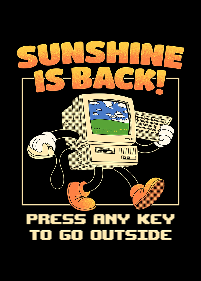 Sunshine Is Back Retro Computer