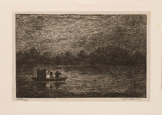 River scene with boat and trees