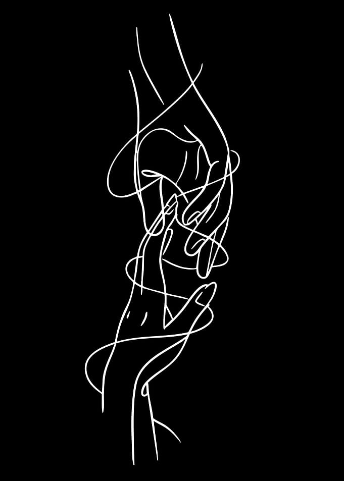 Abstract Hands Line Art