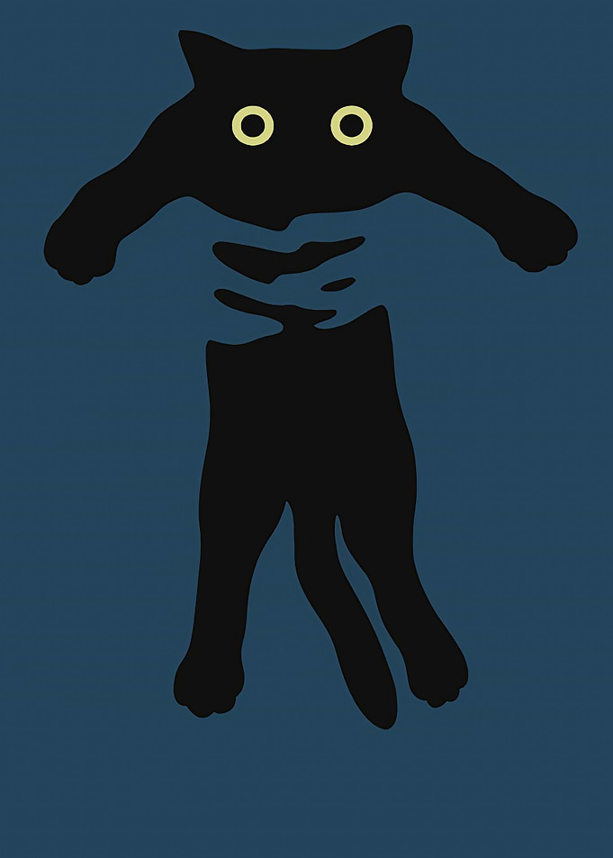 Black Cat Held by Hands