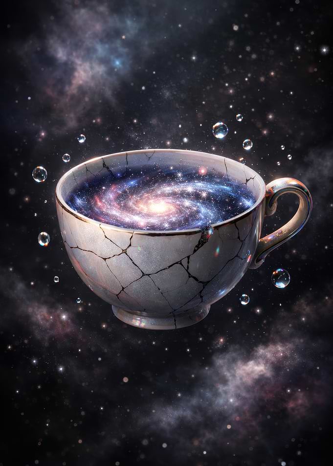 Galaxy in a Cracked Teacup