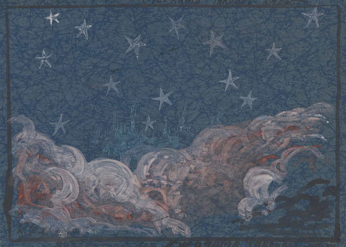 Dreamy Night Sky with Clouds and Cityscape