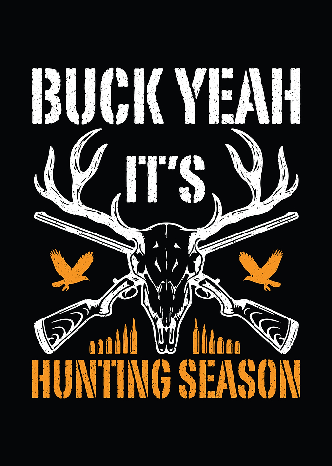 Hunting season decor - Funny 'Buck Yeah It’s Hunting Season' rustic deer season poster
