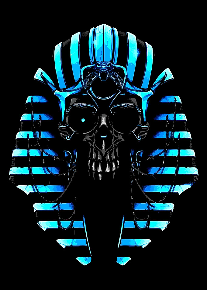 Scary Egyptian Skull Pharaoh