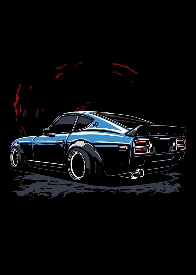 Blue Modified Sports Car