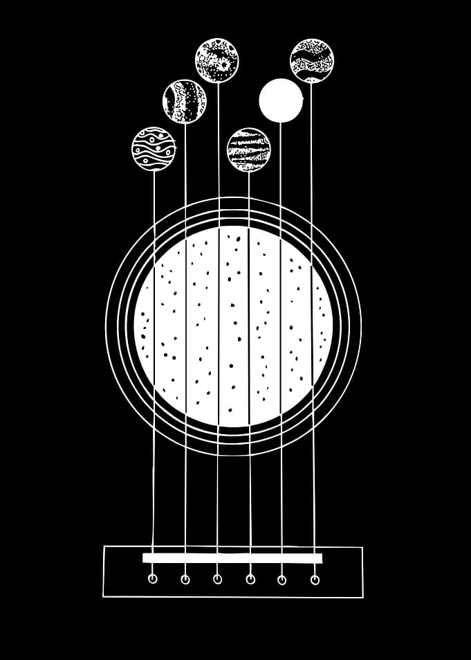 Guitar with Planets