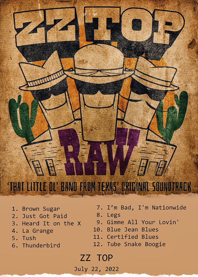 ZZ Top Raw Poster