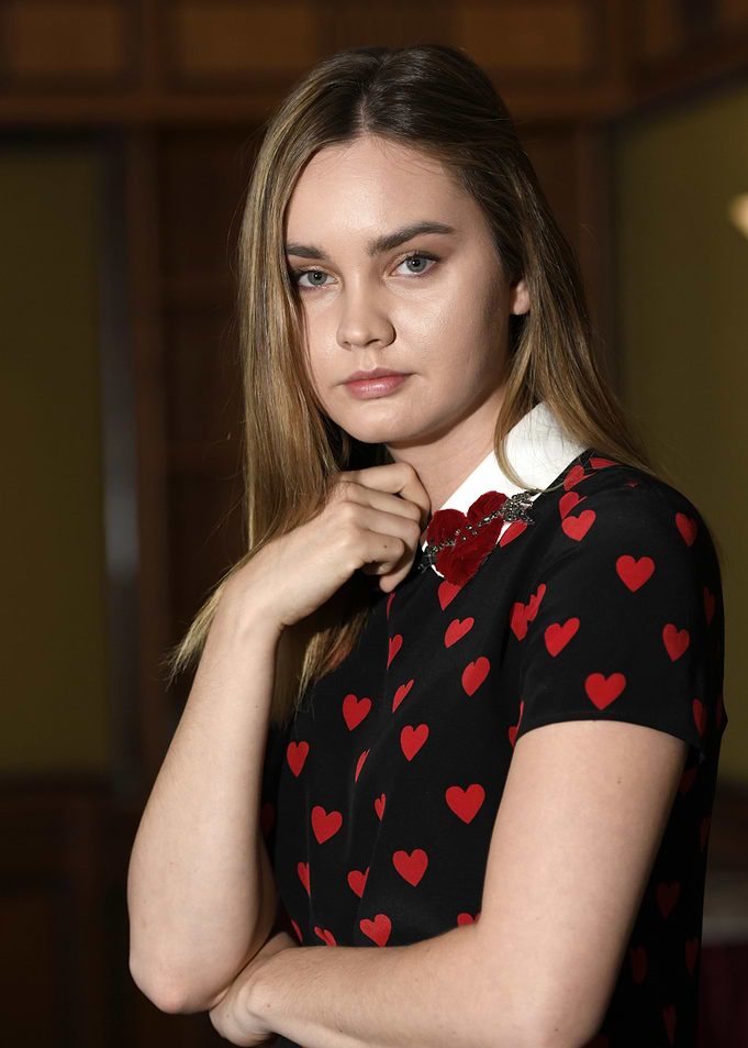 Liana Liberato in Heart Pattern Dress