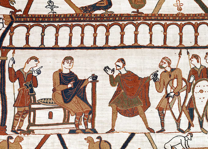 Harold and William in the Palace Bayeux Tapestry Scene 14