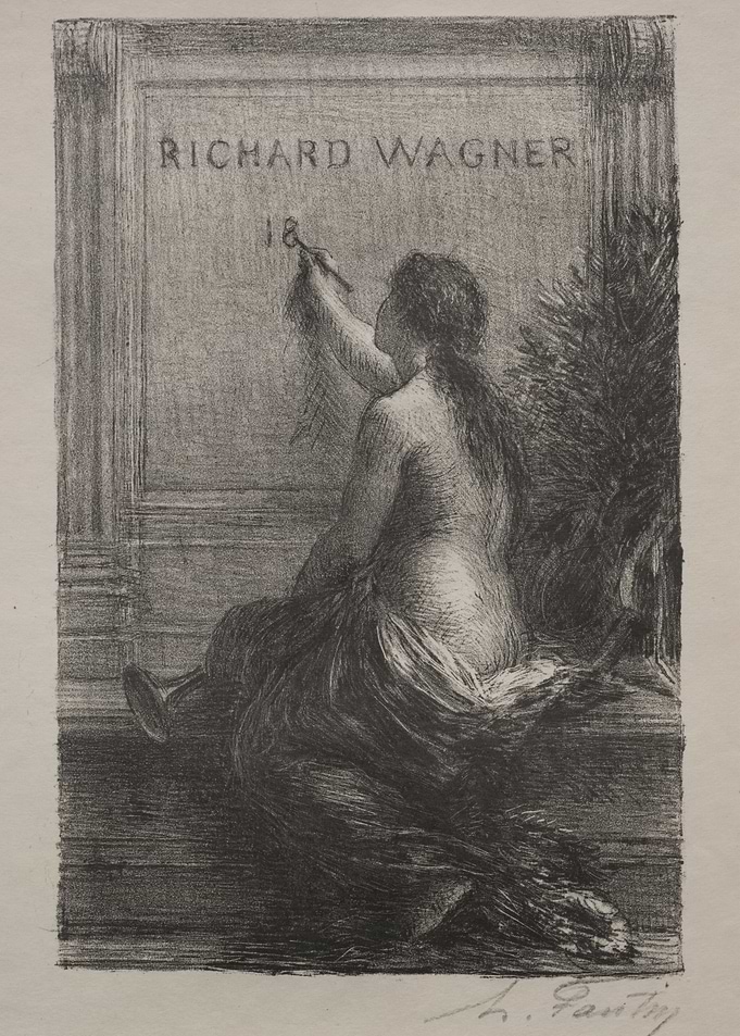 Woman Carving Richard Wagner's Name