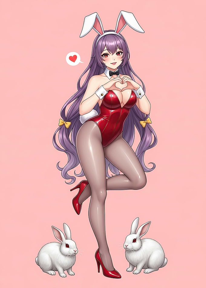 Bunny Girl with Rabbits