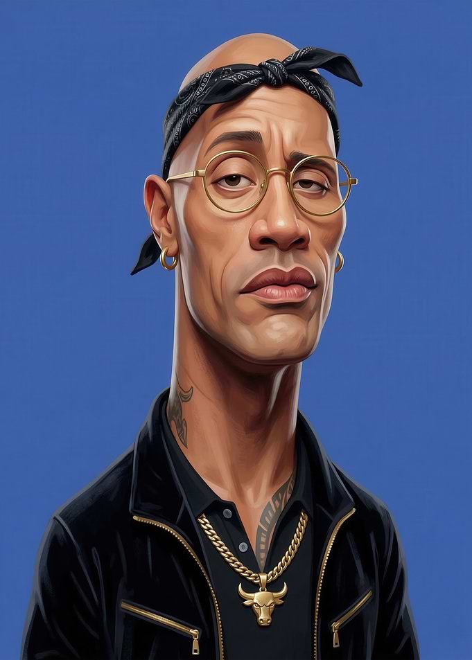 Caricature of Dwayne 'The Rock' Johnson