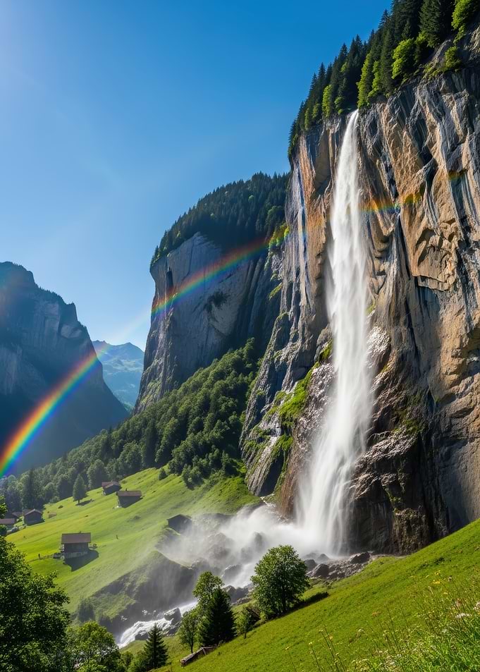 Waterfall in Lauterbrunnen Valley