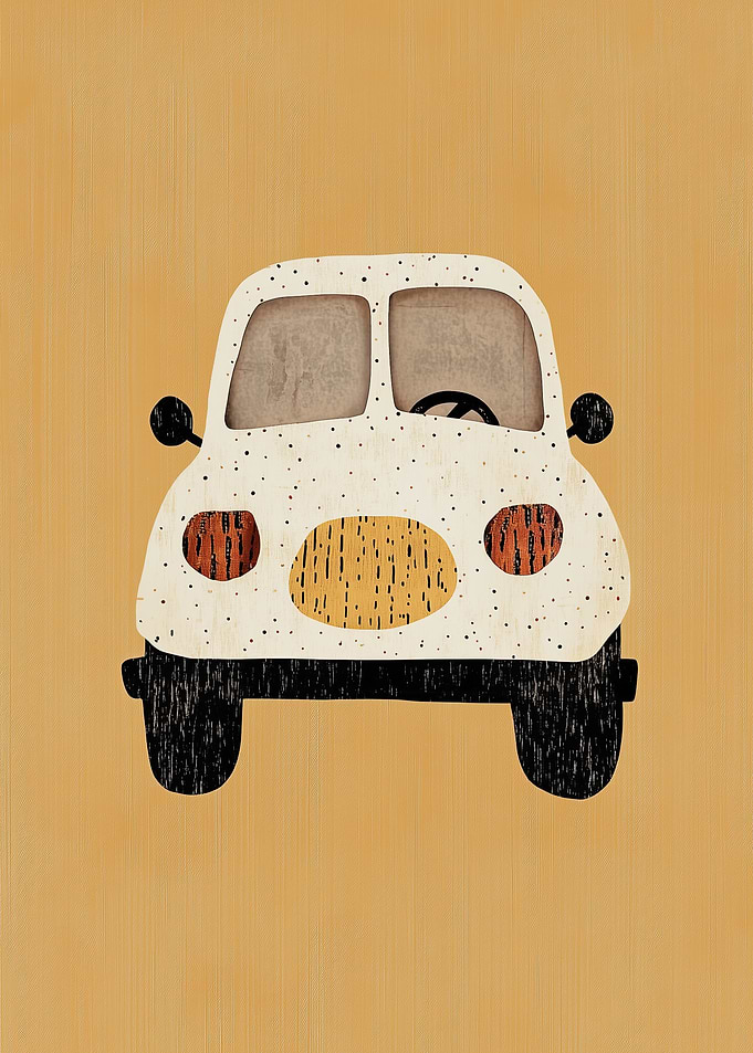 Cute Cartoon Car Illustration