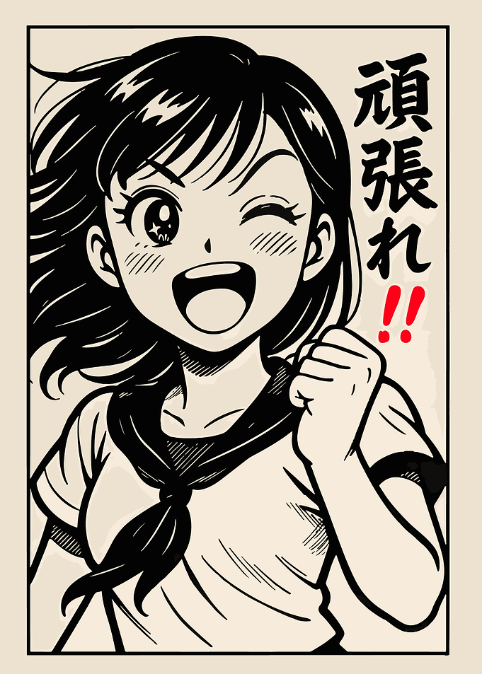 Anime Girl Cheering
