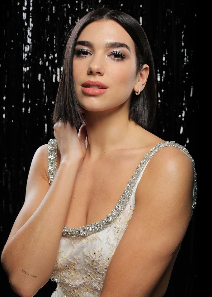 Dua Lipa in a sequined dress