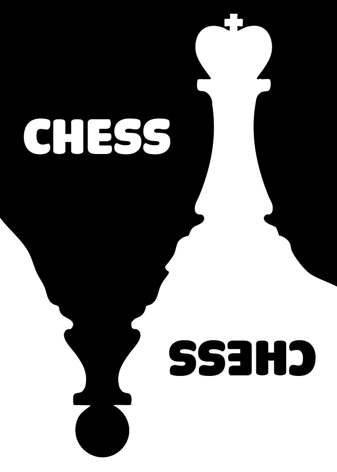 Chess King and Pawn Silhouette