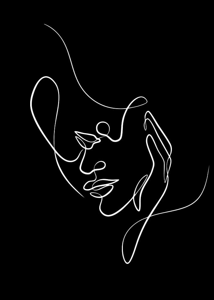 Minimalist Line Art of a Woman's Face