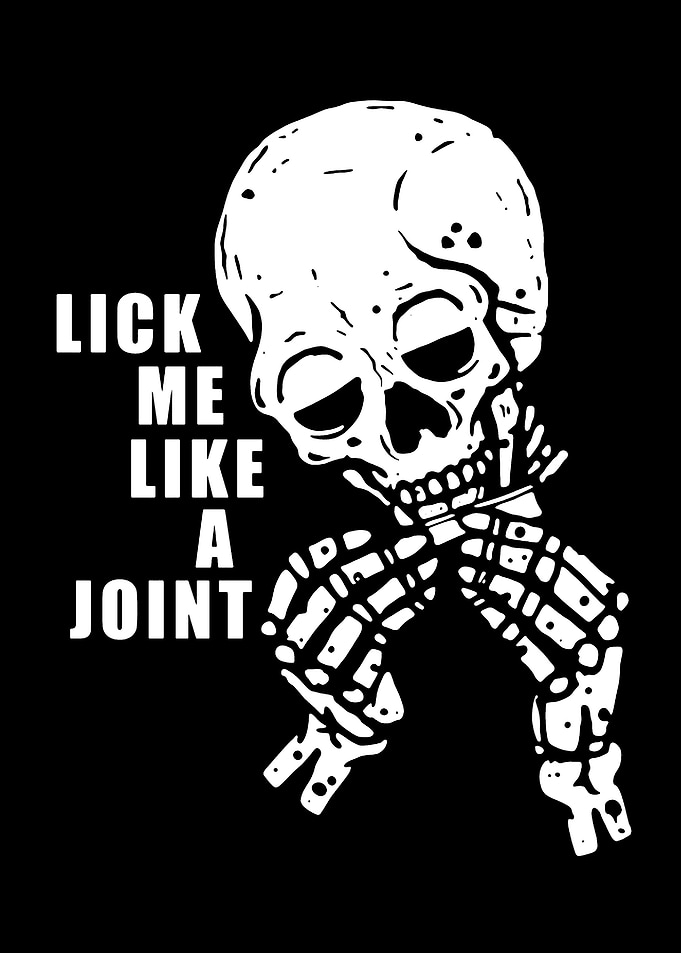Skull Licking a Joint