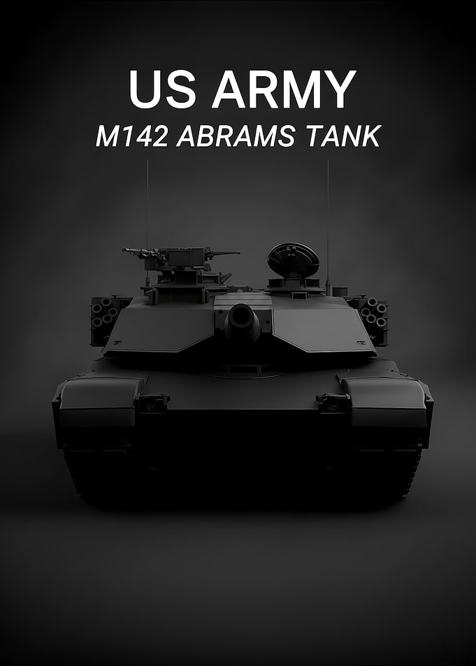 black US Army M1A2 Abrams Tank