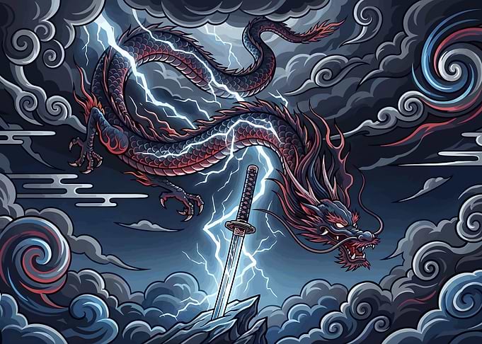 Storm Dragon and Katana