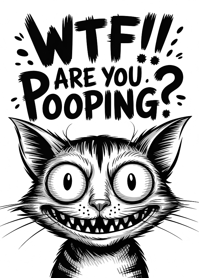 Funny Cat WTF Pooping