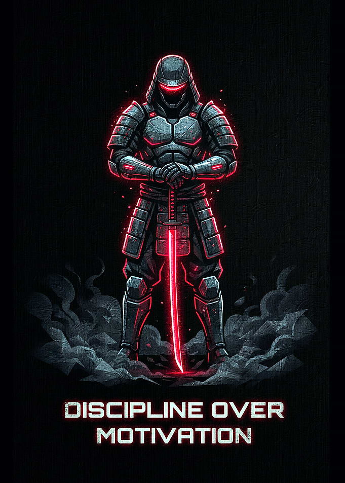 Cyberpunk Samurai with Neon Sword