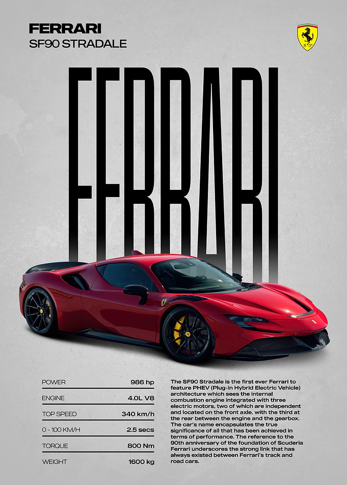 Ferrari SF90 Stradale Poster