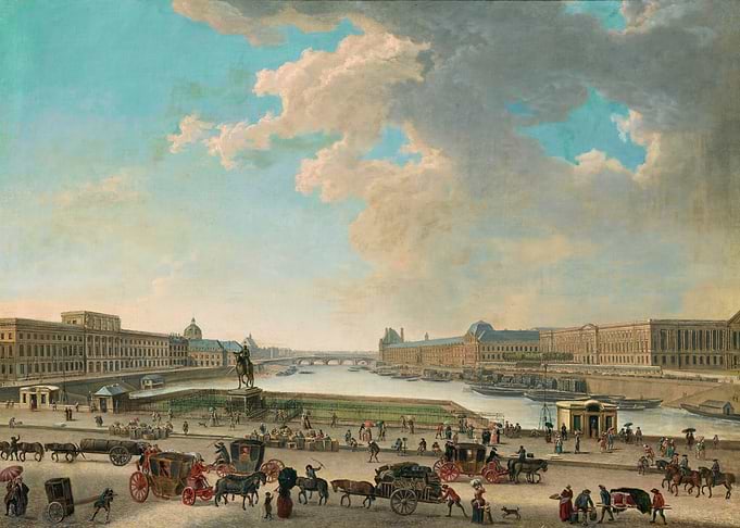 Parisian Street Scene with River and Buildings