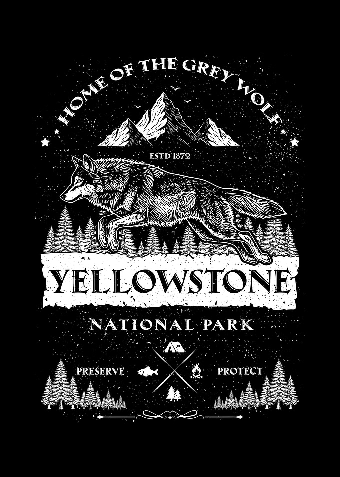 Yellowstone National Park Wolf Emblem