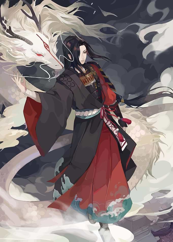 Man with White Dragon