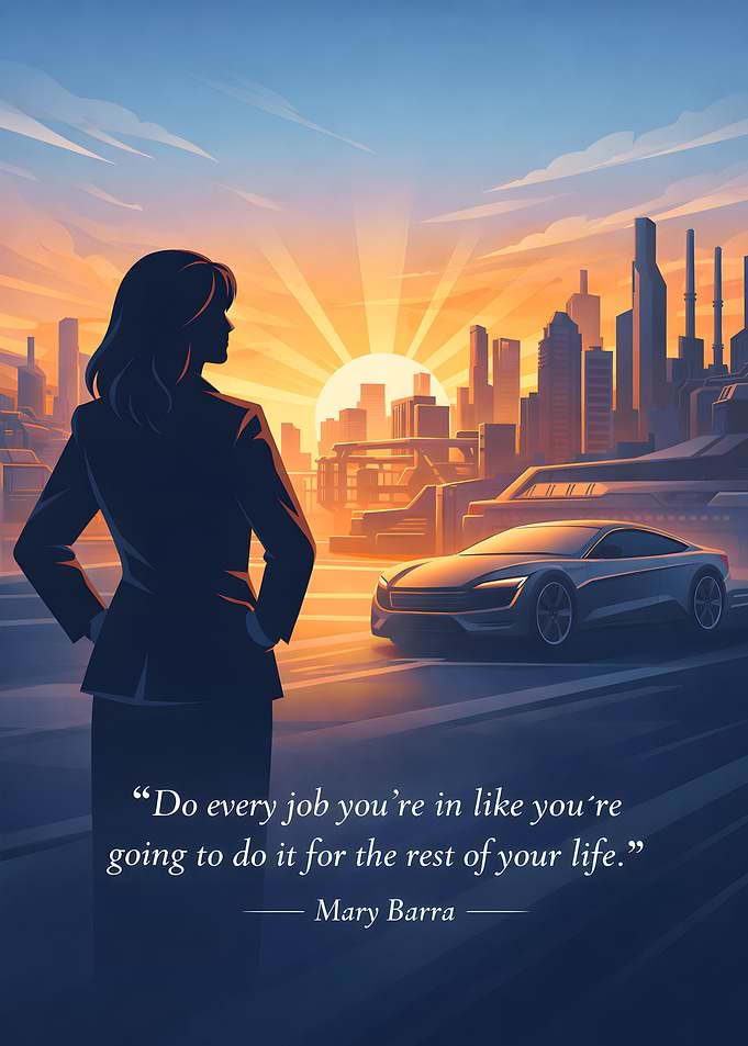 Woman looking at city skyline at sunrise