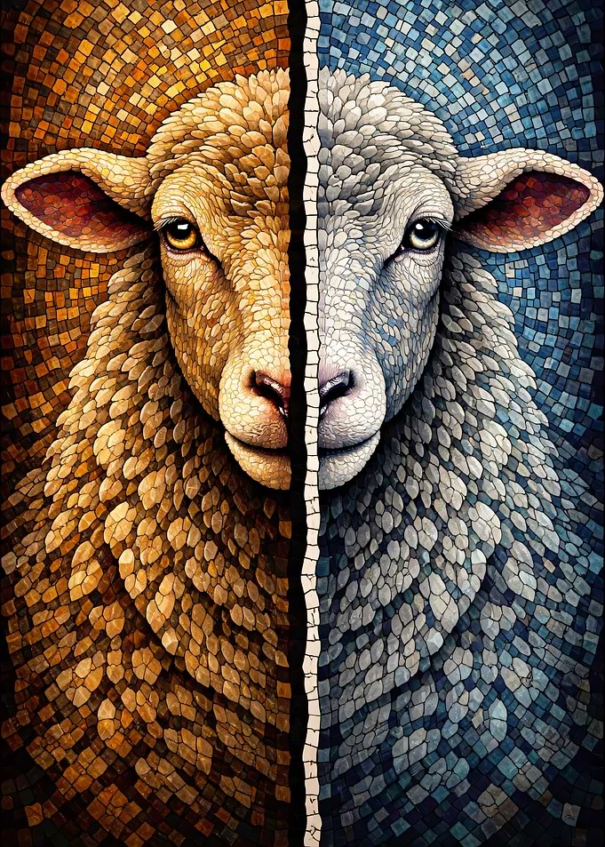 Mosaic Sheep Portrait