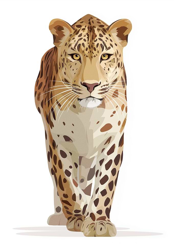 Leopard Walking Forward