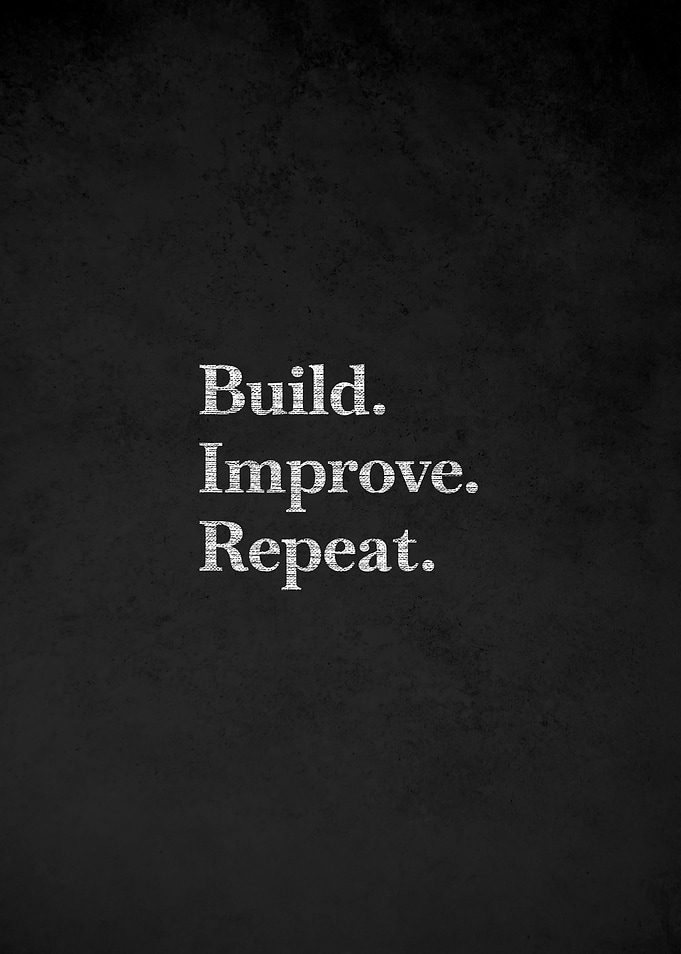 Build Improve Repeat motivational text