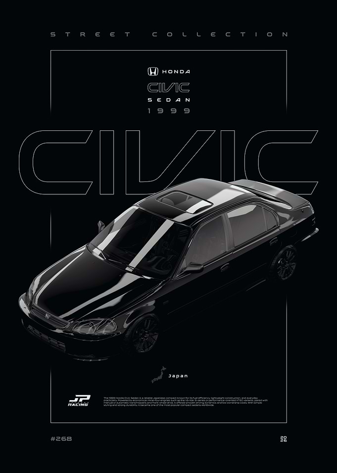 1999 Honda Civic Sedan Poster