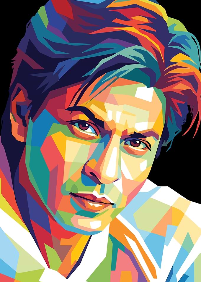 Colorful Pop Art Portrait of Shah Rukh Khan