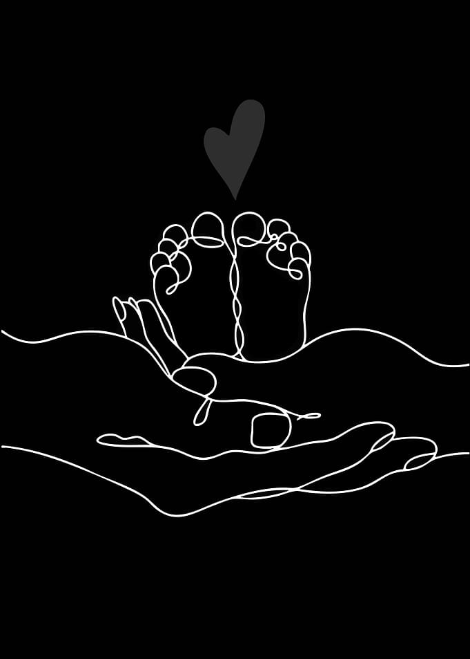 Baby Feet in Hands with Heart