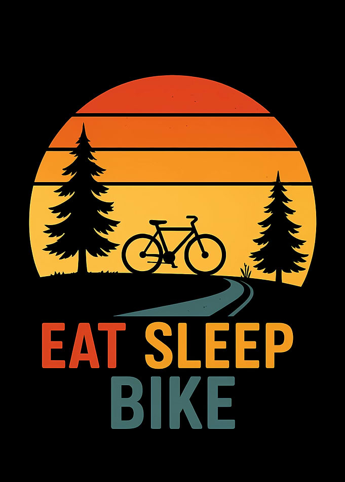 Eat Sleep Bike Retro Sunset