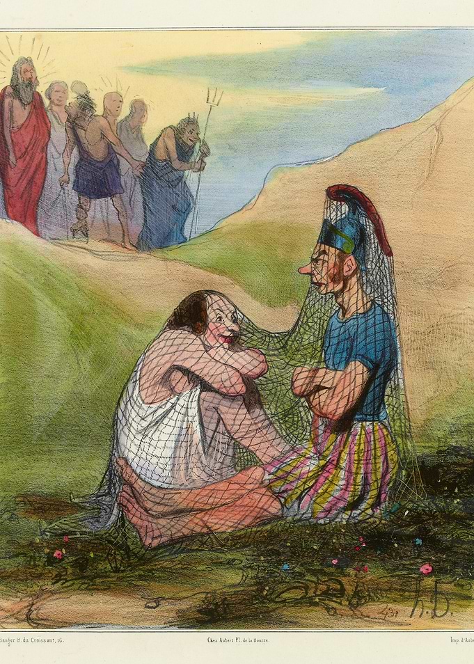 Mythological Figures and Fishermen in a Net