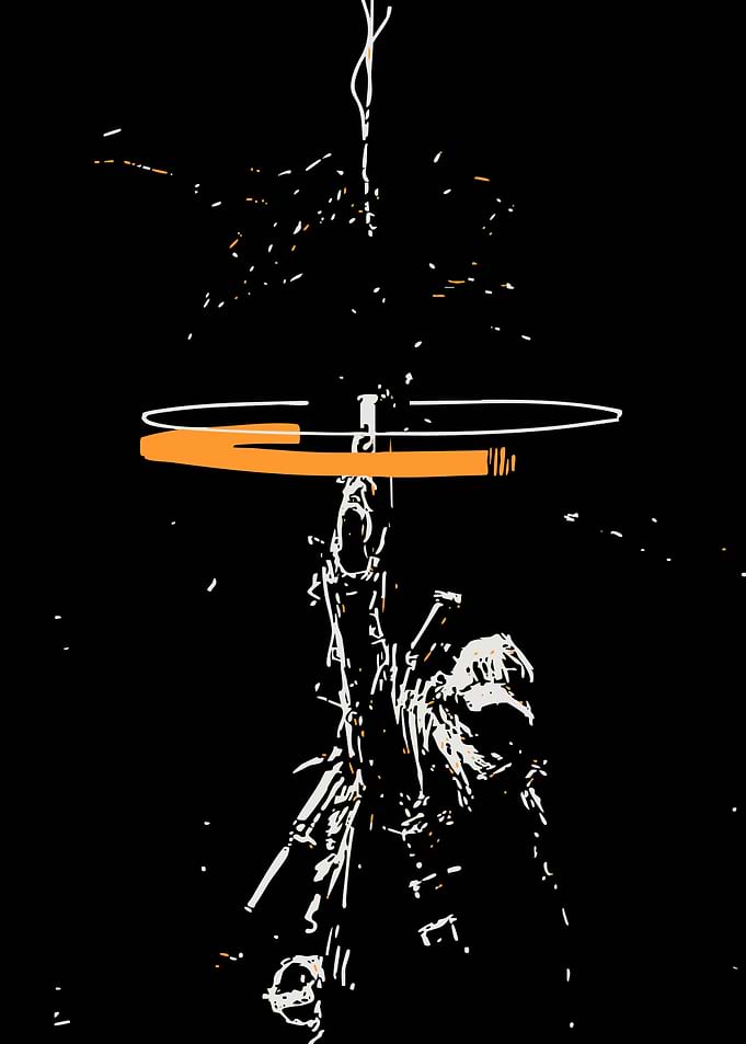 Abstract figure with orange ring