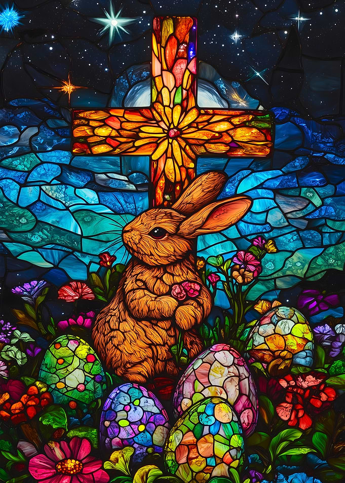 Stained Glass Easter Bunny