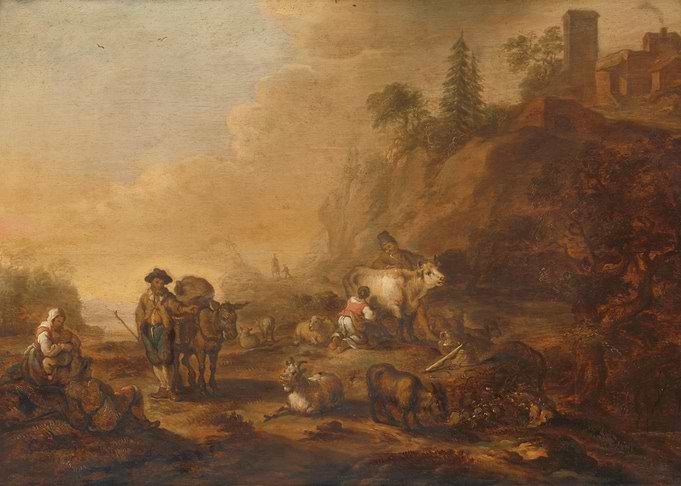 Pastoral Landscape with Figures and Animals