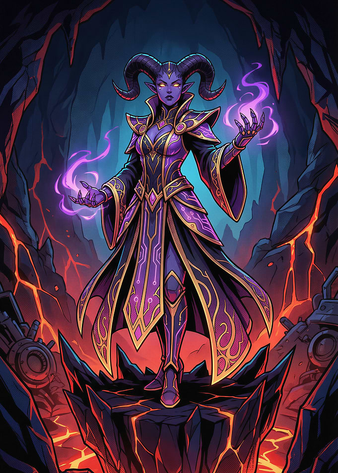 Pixel Art Demon Sorceress