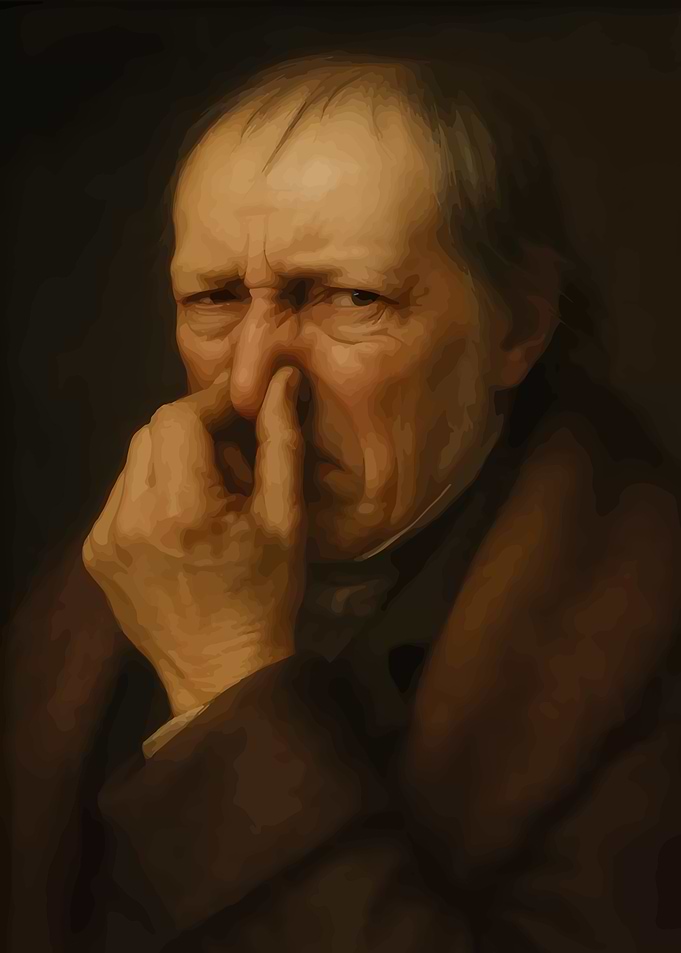 Man pinching his nose