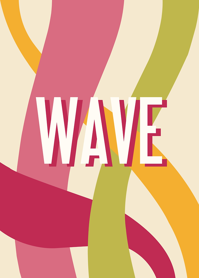 Retro Wave Art with Text