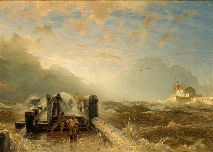 Stormy Seas and Lighthouse