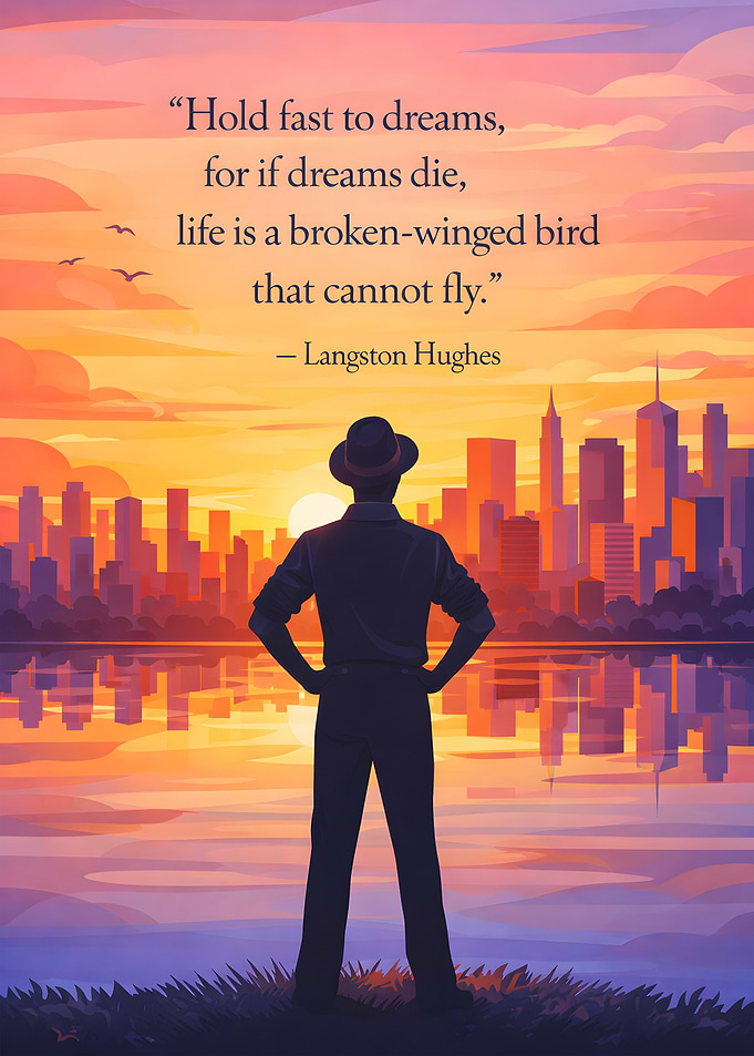 Man Gazing at Cityscape at Sunset